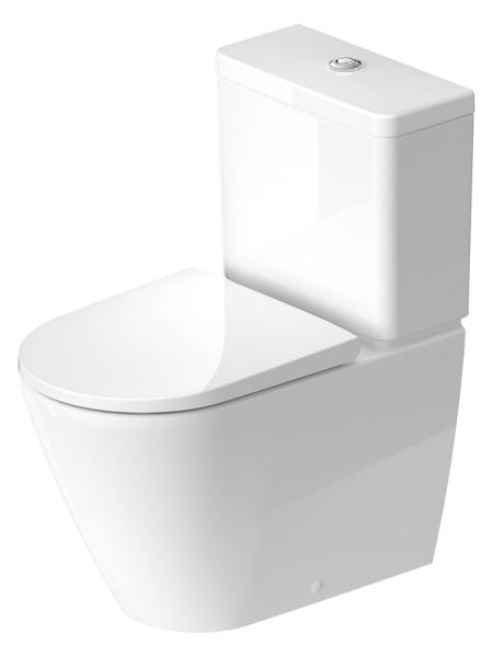 Duravit D-Neo Stand-WC für Kombination, Tiefspüler, spülrandlos, WonderGliss, weiß