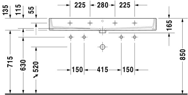 Duravit Vero Air Waschtisch 120x47cm, mit Überlauf, ohne Wondergliss, weiß 2350120026