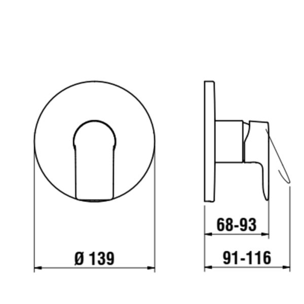 Laufen Cityplus Einhand-Fertigmontage-Set für Unterputz-Duschenmischer