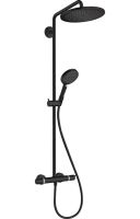 Vorschau: Hansgrohe Croma Select S Showerpipe 280 EcoSmart mit Thermostat & Handbrause Raindance S schwarz matt 