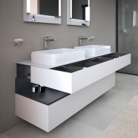 Vorschau: Duravit Qatego Unterschrank für 2 Aufsatzbecken 160x55cm in weiß supermatt Antifingerprint