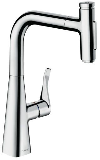 Hansgrohe Metris Select M71 Einhebel-Küchenmischer 240, Ausziehbrause, 2jet chrom 738220000