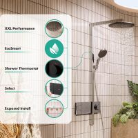 Vorschau: hansgrohe Raindance Alive S Duschsystem 300 2 Strahlarten, EcoSmart, schwarz matt