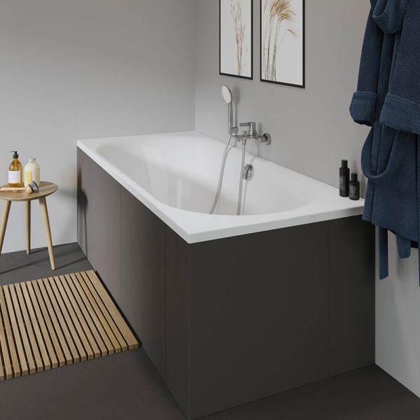Duravit D-Neo Einbau-Badewanne rechteckig, Ablauf Mitte 180x80cm, weiß