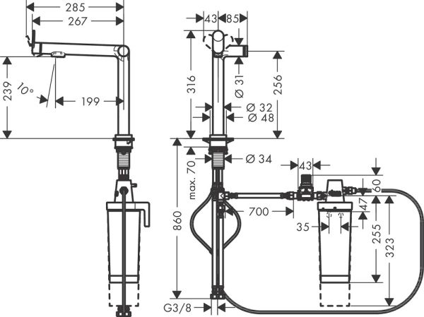 Hansgrohe Aqittura FilterSystem 240 StarterSet chrom 76802