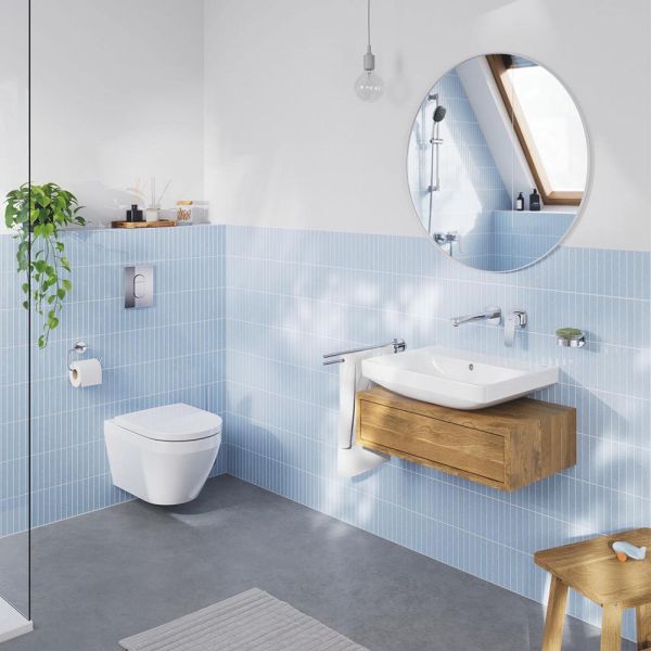Grohe Euro Keramik Waschtisch 55cm mit Überlauf, ohne Hahnloch, weiß