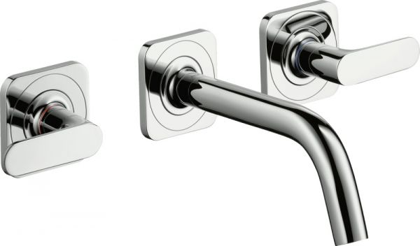 Axor Citterio M 3-Loch Waschtischarmatur Unterputz für Wandmontage, Auslauf 16,6cm, chrom 34313000