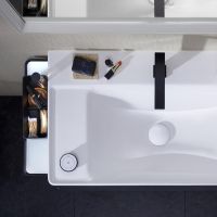 Vorschau: hansgrohe Xelu Q Waschtisch 80x48cm Ablage links & Hahnloch für Bedienelement, weiß