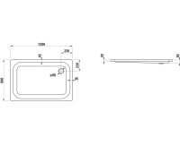Vorschau: Laufen Platina Duschwanne 120x80cm flach, Einbauhöhe 6,5cm