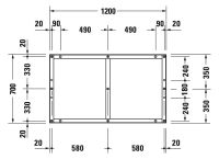 Vorschau: Duravit Tempano Fußgestell höhenverstellbar 70 - 100mm 1200x700x85mm