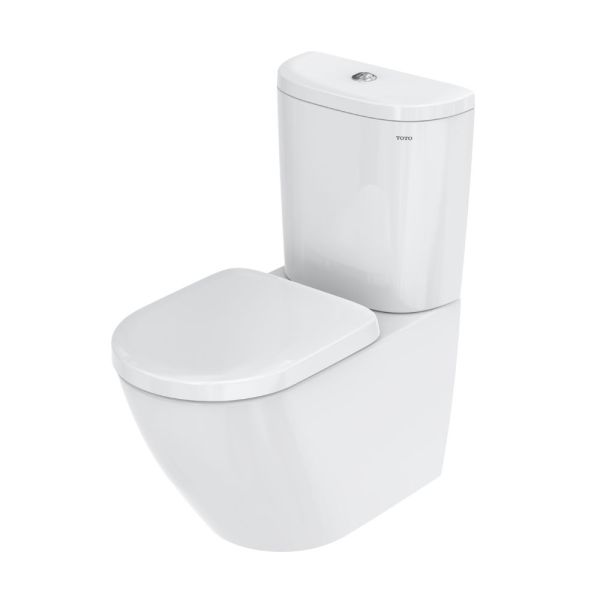 TOTO NC WC randlos Tornado Flush, Standkombination-SET, inkl. Spülkasten und WC-Sitz, weiß