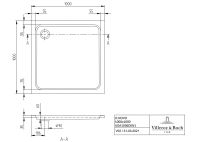 Vorschau: Villeroy&Boch O.Novo quadratische Duschwanne, Eckmontage, (VILBOGRIP),weiß, 90x90cm