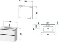 Vorschau: Duravit D-Neo Möbel-Set 80cm mit Waschtisch, Waschtischunterschrank und rechteckigem Spiegel