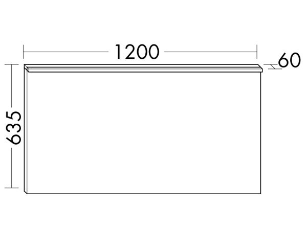 Burgbad Eqio Leuchtspiegel mit horizontaler LED-Aufsatzleuchte, 120x63,5cm SIDL120