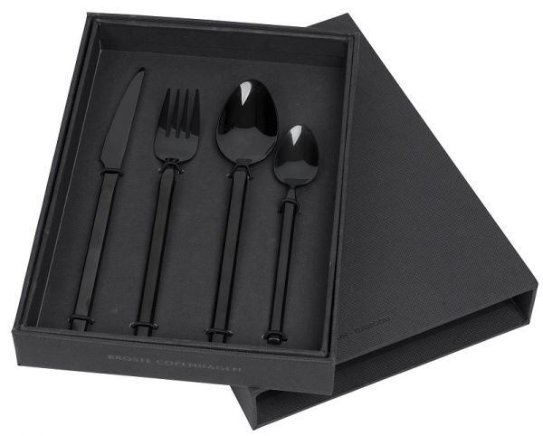 Broste Tvis Besteck Set aus Edelstahl, 4-teilig, titanium black