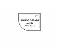 Vorschau: Polypex RONDO 100x80 rechts Viertelkreis-Duschwanne 100x80x2cm