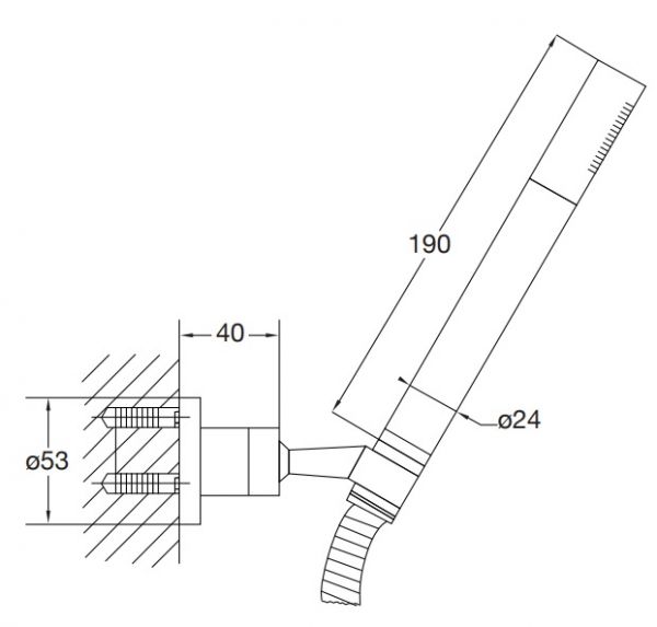 Steinberg Stabhandbrausegarnitur, mit Wandhalter & Brauseschlauch 1,50m