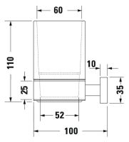 Vorschau: Duravit Karree Zahnputzbecher wandhängend, chrom 0099511000