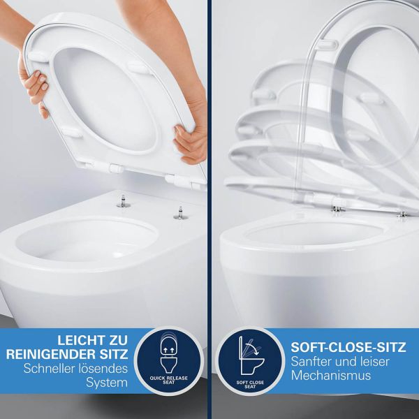Grohe Euro Keramik Stand-WC back to wall Kombination-Set, weiß