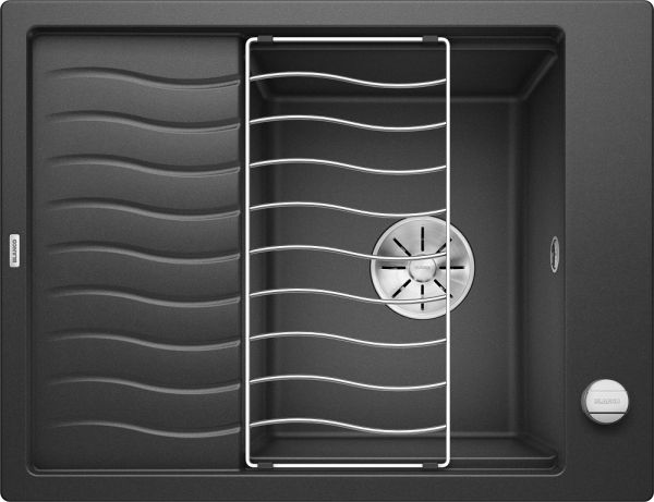 Blanco Elon 45 S Granitspüle SILGRANIT® mit Ablauffernbedienung und Abtropffläche, anthrazit 524814