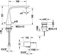 Vorschau: Duravit D.1 2-Loch Elektronikarmatur M mit Steckernetzteil, chrom D11100007010