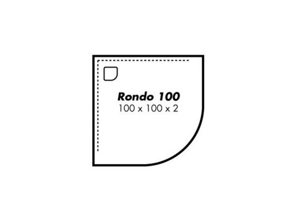 Polypex RONDO 100 Viertelkreis-Duschwanne 100x100x2cm