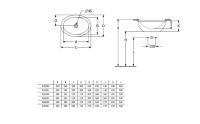 Vorschau: Villeroy&Boch Loop&Friends Unterbauwaschbecken oval, 48,5x32,5cm, technische Zeichnung 4A540001
