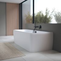 Vorschau: Duravit Wave Wanneneinlauf rund, schwarz matt