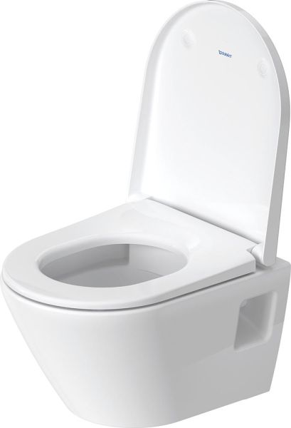 Duravit D-Neo Wand-WC Set inkl. WC-Sitz mit Absenkautomatik, 48x37cm, rimless, weiß