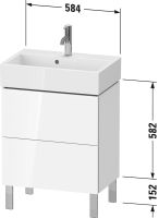 Vorschau: Duravit L-Cube Waschtischunterschrank bodenstehend 58x39cm mit 2 Schubladen für ME by Starck 236860, techn. Zeichnung