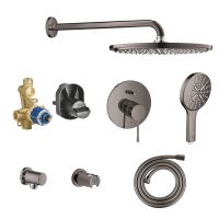 Grohe Essence Duschsystem Unterputz mit Rainshower Cosmopolitan 310, hard graphite glänzend Grohe Essence Duschsystem Unterputz mit Rainshower Cosmopolitan 310, hard graphite glänzend