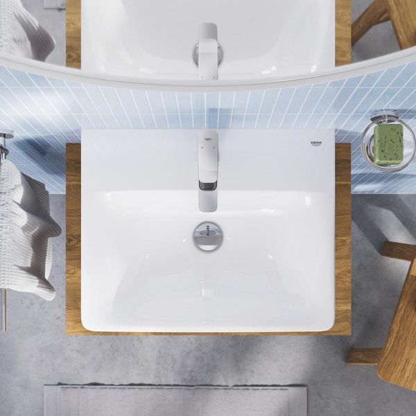 Grohe Euro Keramik Waschtisch 55cm mit HyperClean & 1 Hahnloch, ohne Überlauf, weiß 102433SH00