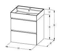 Vorschau: RIHO Spring Rise Waschtisch mit Waschtischunterschrank 60x46cm, mit 2 Schubladen