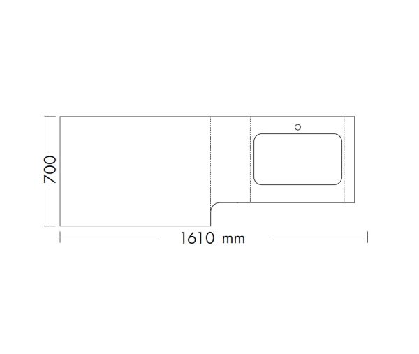 Burgbad Sys30 Badmöbel-Set 161cm mit Waschmaschinenschrank und Spiegel