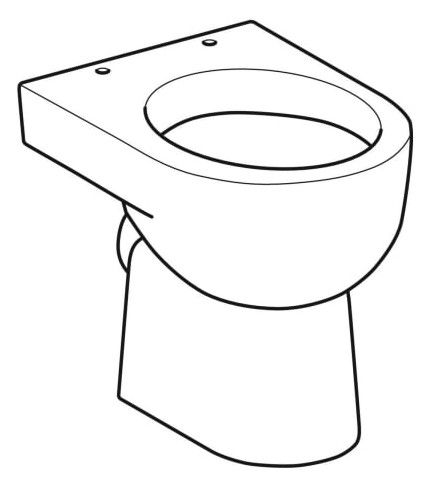 Geberit Renova Stand-WC Flachspüler, teilgeschlossene Form, weiß_2