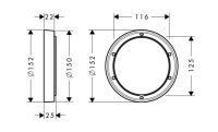 Vorschau: Hansgrohe Verlängerungsrosette Ø 15cm, chrom