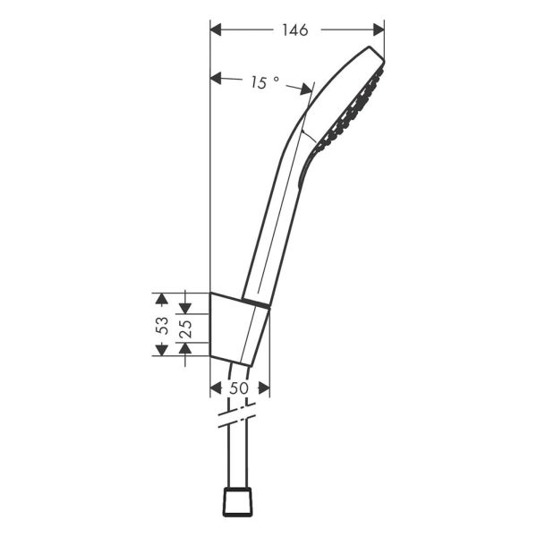 hansgrohe Croma Select E Brausehalterset 110 Vario 1jet, Duschschlauch 1,25m, weiß/chrom