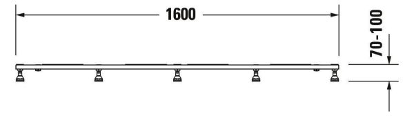 Duravit Tempano Fußgestell höhenverstellbar 70 - 100mm 1600x1000x85mm