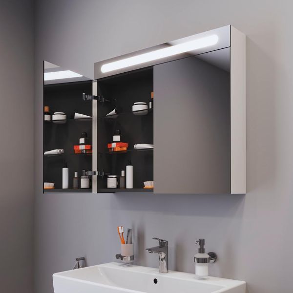 Duravit No.1 Badmöbel-Set 80cm mit Waschtisch, Spiegelschrank, 1 Auszug und Innenschublade