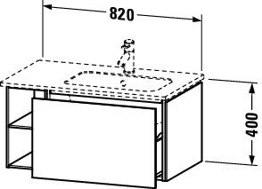 Duravit L-Cube Waschtischunterschrank 82x48cm 1 Schublade und 2 Fächer links für ME by Starck 234683
