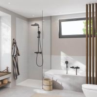 Vorschau: Grohe Tempesta System 250 Cube Duschsystem mit Thermostat, wassersparend, matt black