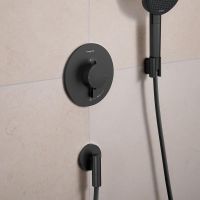 Vorschau: hansgrohe FixFit Fine S Wandanschluss mit Rückflussverhinderer, brushed black chrome