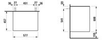 Vorschau: Laufen The New Classic Schubladenelement 58cm, 2 Schubladen, ohne Ausschnitt, techn. Zeichnung