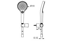 Vorschau: Hansa Hansaviva Handbrausegarnitur mit Brausehalter und Brauseschlauch 1,75m, schwarz matt