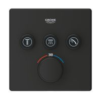 Grohe Grohtherm SmartControl Thermostat mit 3 Absperrventilen, eckig, phantom black 102167KF00