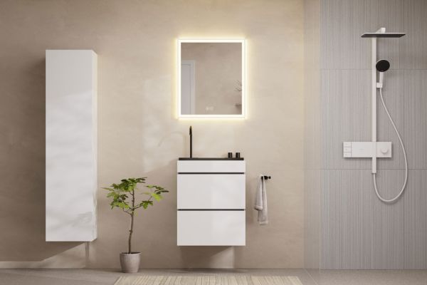 hansgrohe Xilesa E Unterschrank 58x47cm für Waschtisch, 2 Schubkästen mit Push-Open