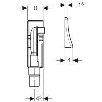 Vorschau: Geberit UP-Siphon für Geräte, mit einem Anschluss, Wandeinbaukasten und Abdeckplatte