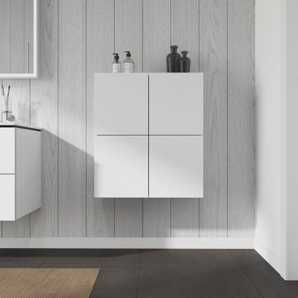 Duravit L-Cube Halbhochschrank 70x80x36,3cm mit 2 Türen weiß matt LC117701818