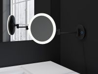 Vorschau: Cosmic Essentials LED-Kosmetikspiegel Ø 20cm, dimmbar, schwarz matt 2923684 1