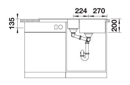 Blanco SILGRANIT® Adira 6 S Küchenspüle mit Ablauffernbedienung, Becken reversible einbaubar